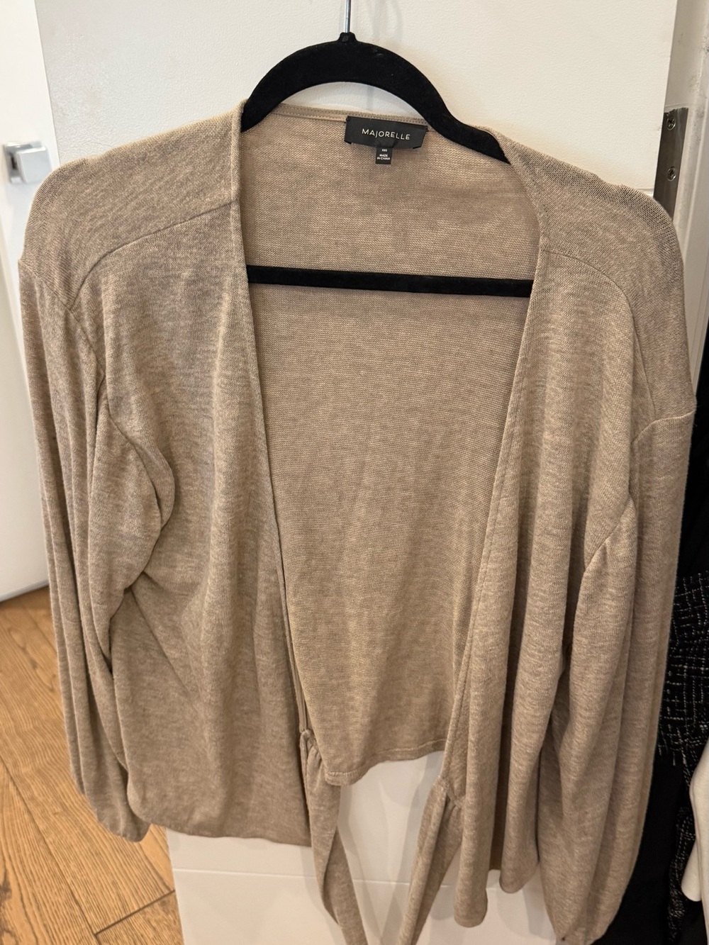 Revolve Majorelle Lightweight Taupe Tie Sweater
